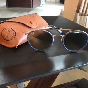 Ray-Ban round double bridge in blue